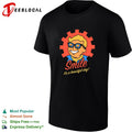 Smile it’s a beautiful day Vault Boy retro gear badge post-apocalyptic art shirt