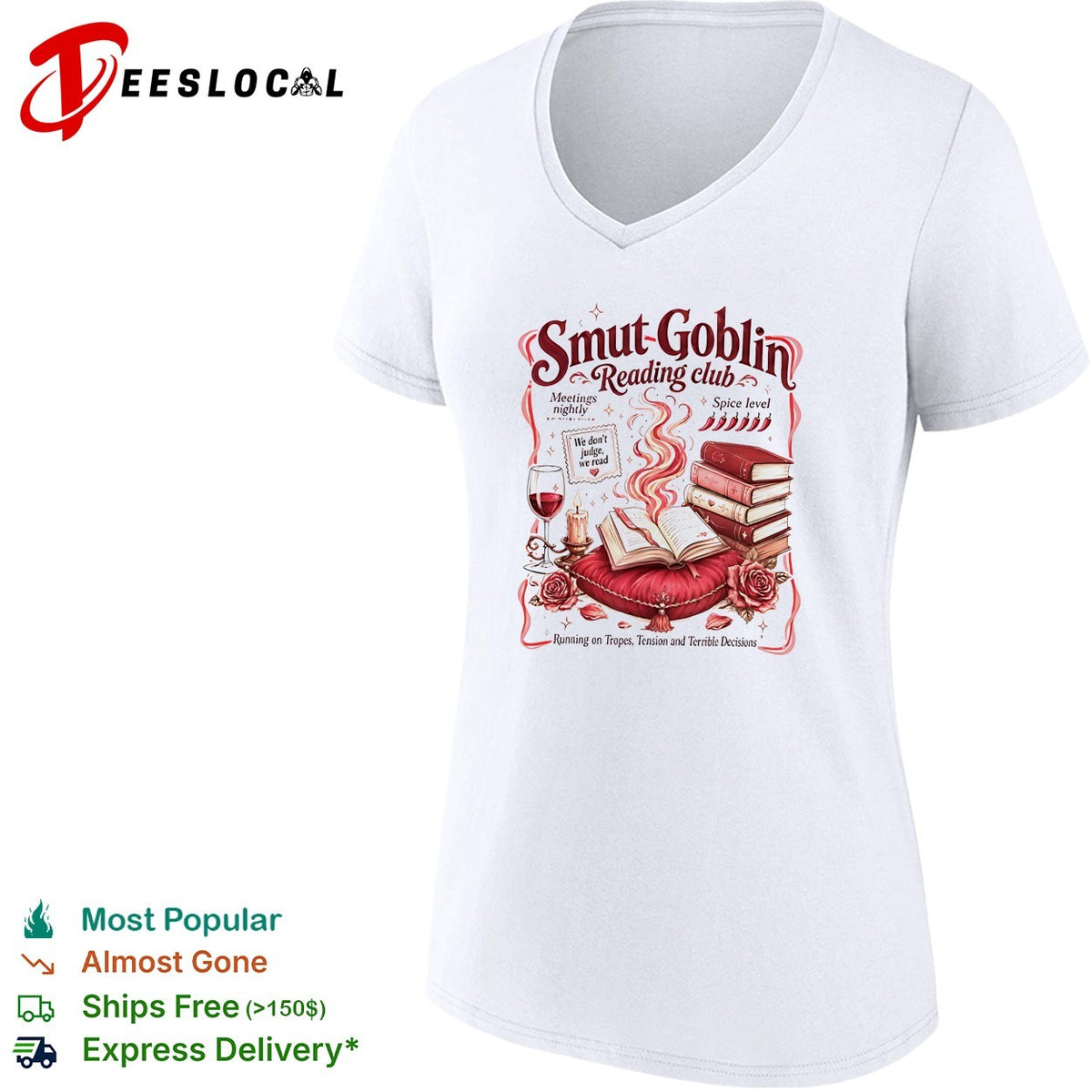 Smut Goblin reading club spice level meetings nightly shirt