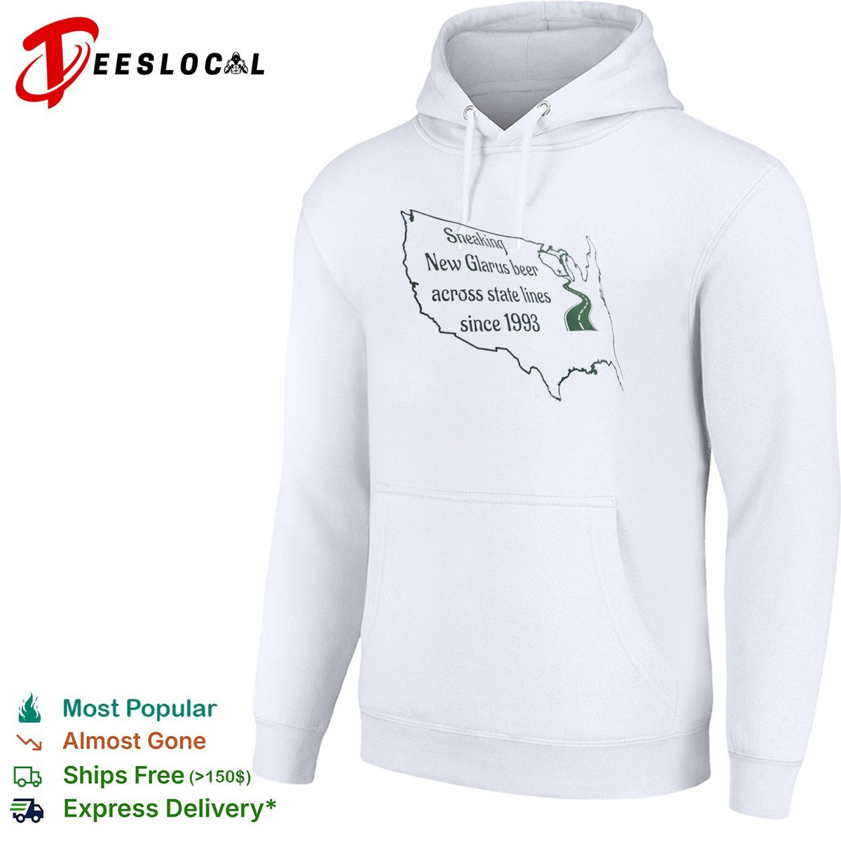 Sneaking New Glarus beer across state lines since 1993 Wisconsin road map shirt
