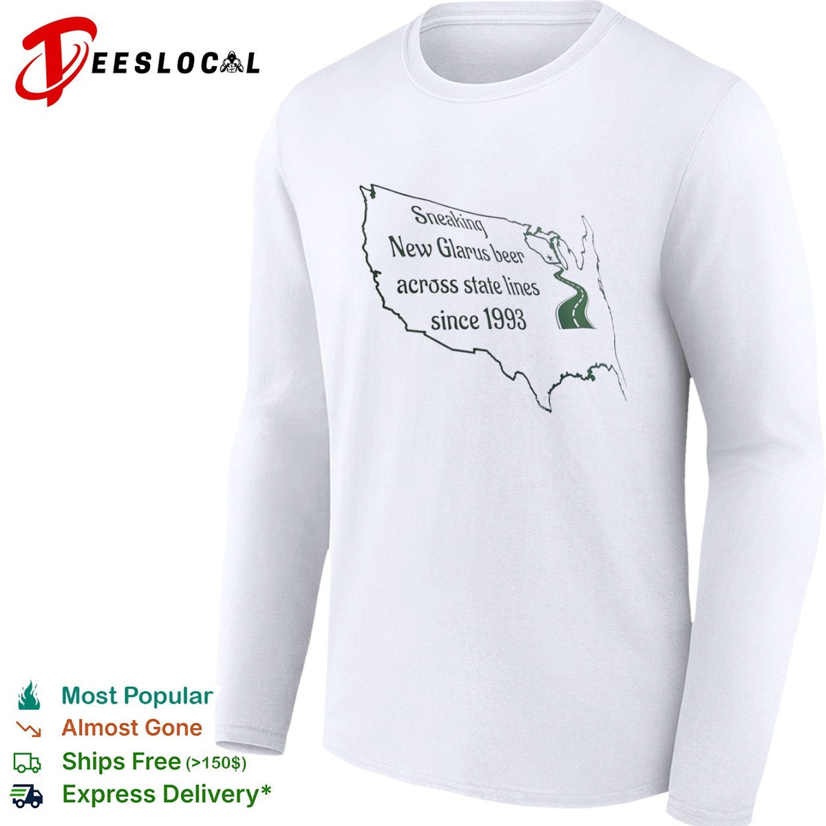 Sneaking New Glarus beer across state lines since 1993 Wisconsin road map shirt