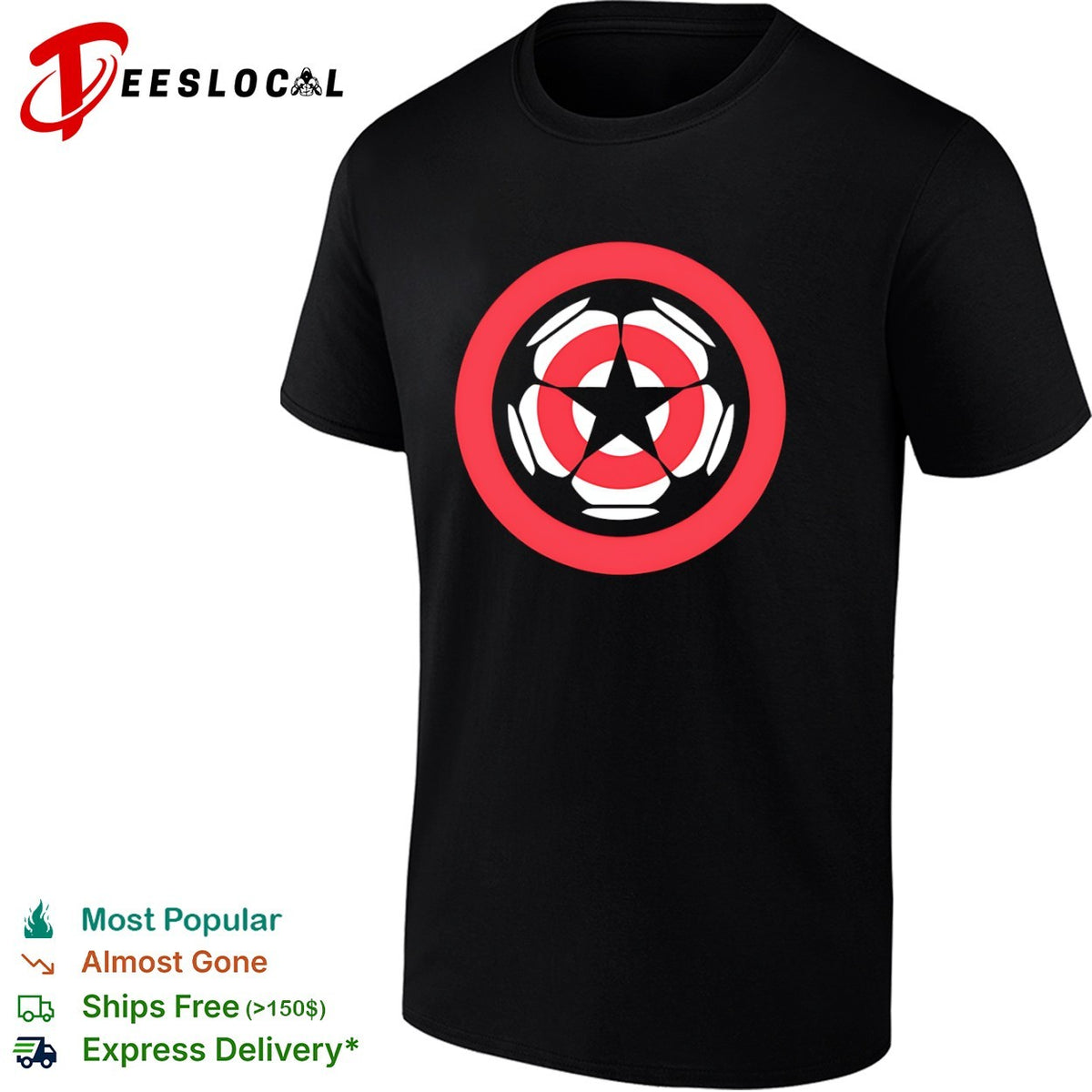 Soccer Ball Star Emblem Minimalist shirt
