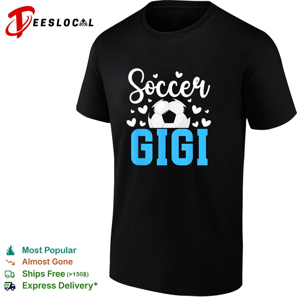 Soccer Gigi cute hearts soccer ball bold script fan shirt
