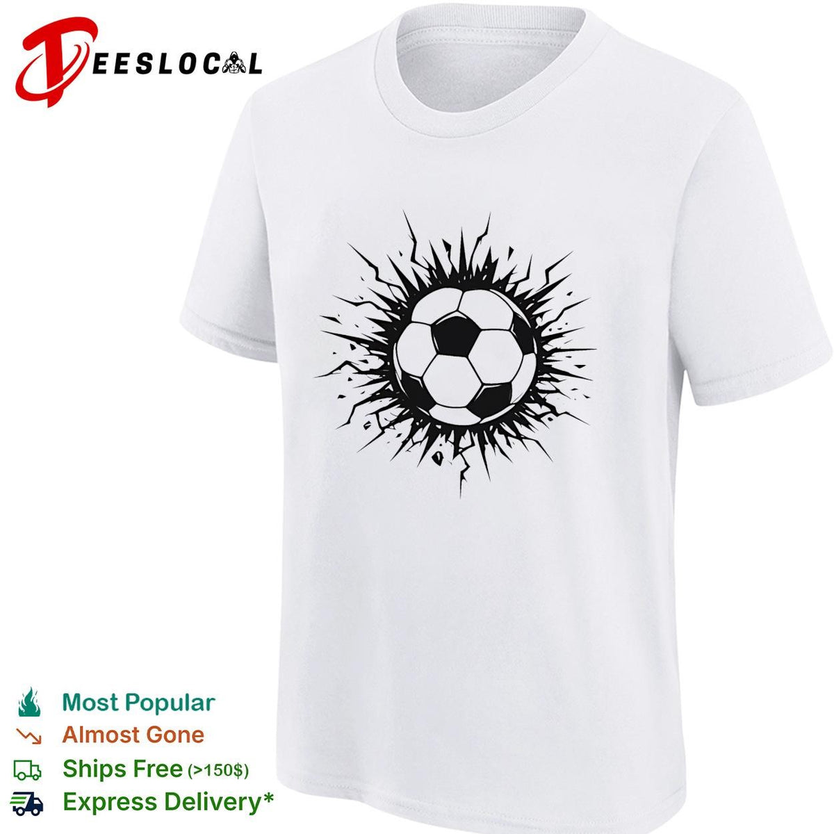 Soccer ball explosion burst bold art shirt