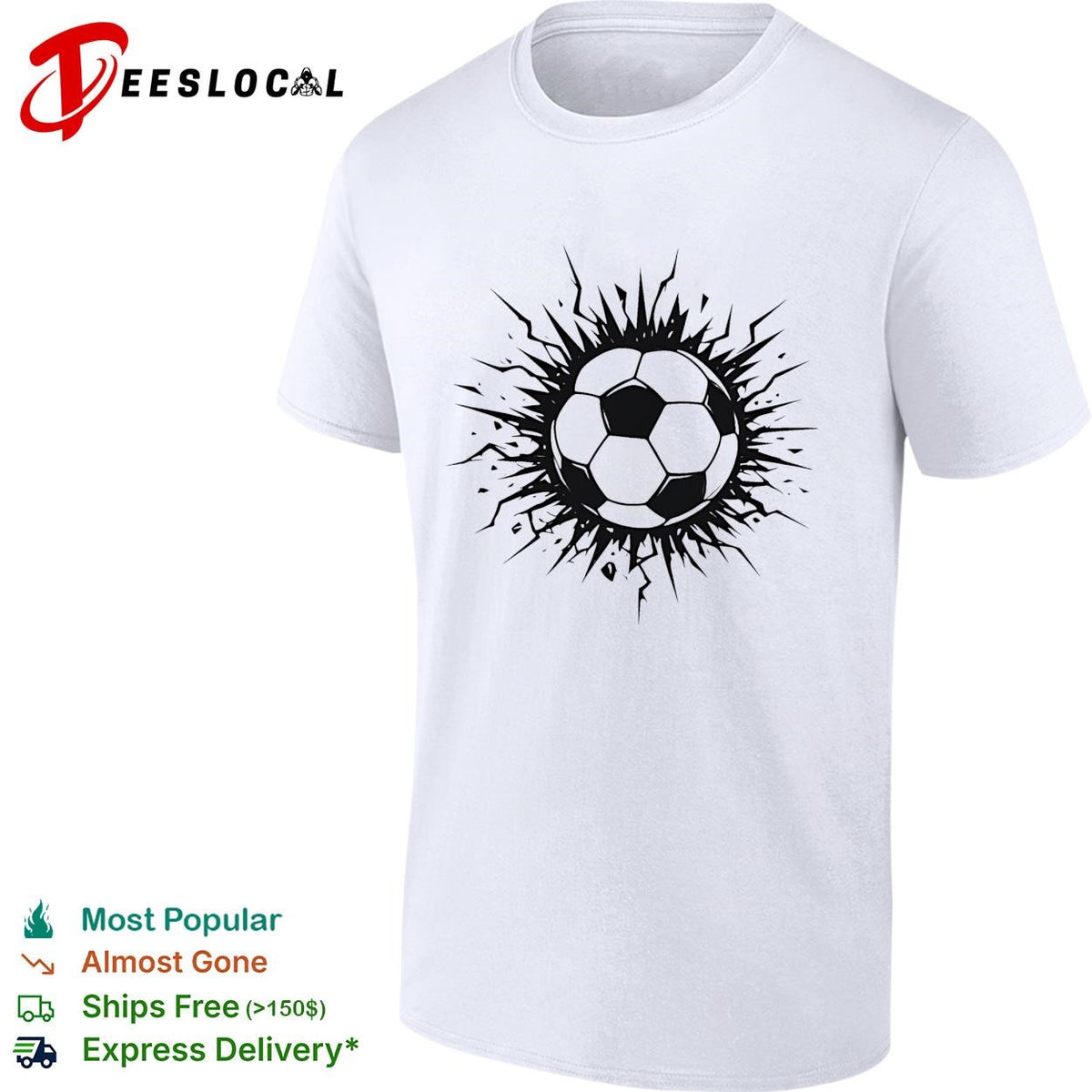 Soccer ball explosion burst bold art shirt