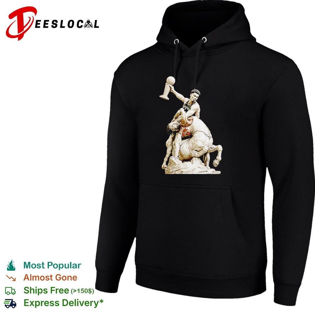 Soccer champion World Cup trophy marble centaur classical sculpture art dark shirt