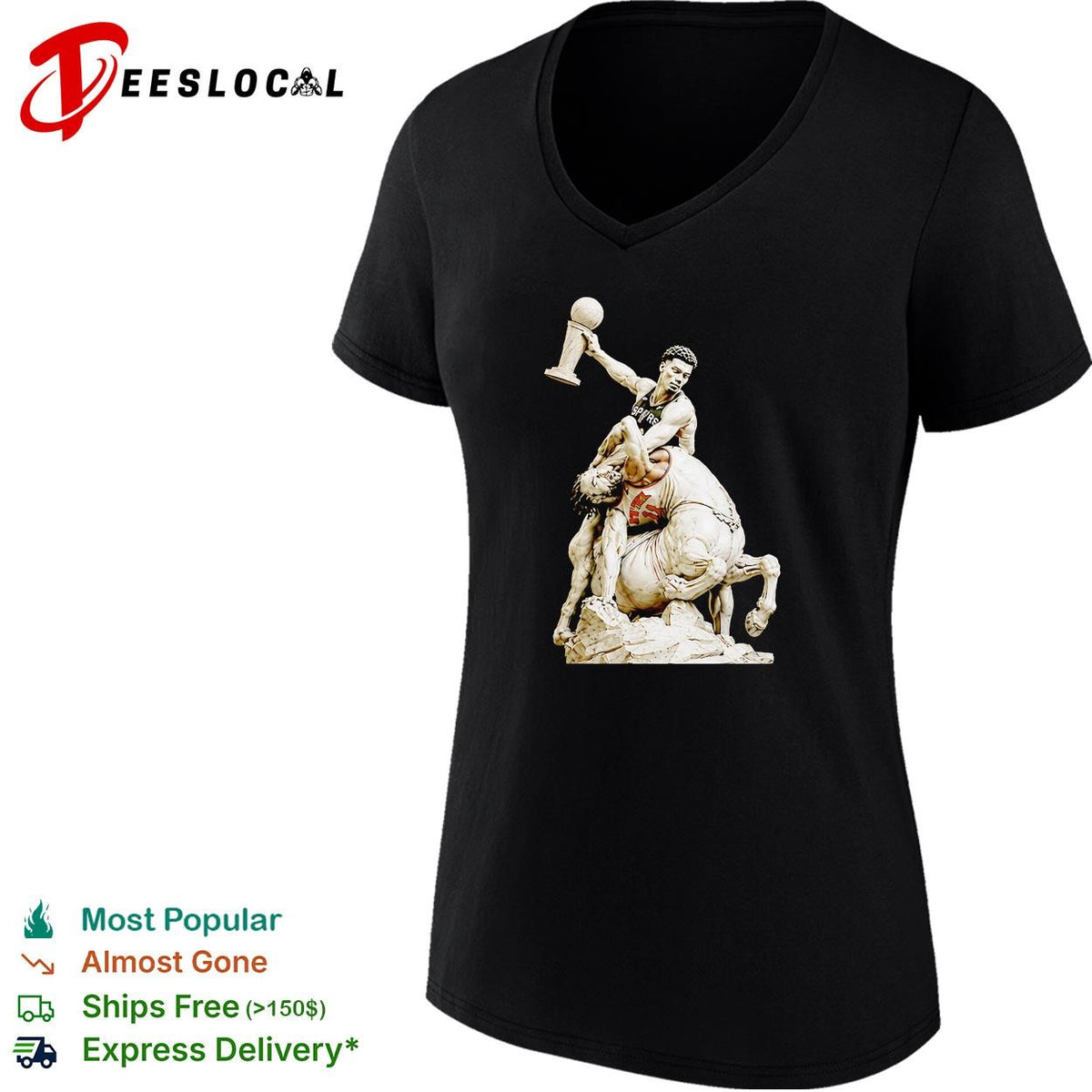 Soccer champion World Cup trophy marble centaur classical sculpture art dark shirt