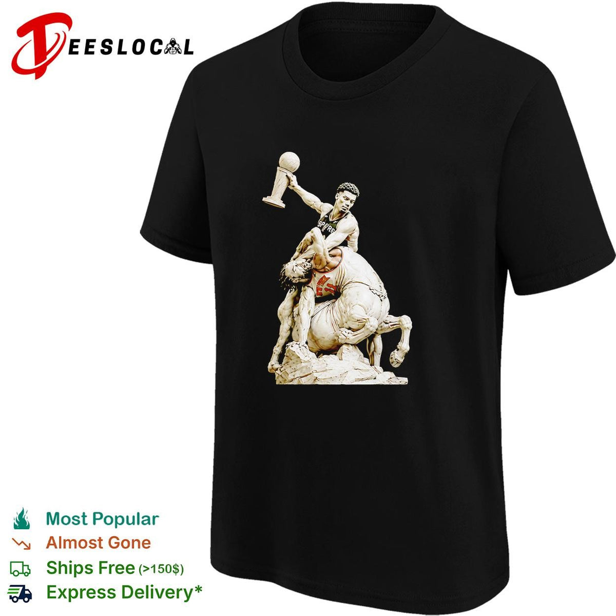 Soccer champion World Cup trophy marble centaur classical sculpture art dark shirt
