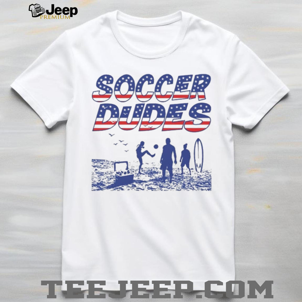 Soccer dudes American flag pattern shirt