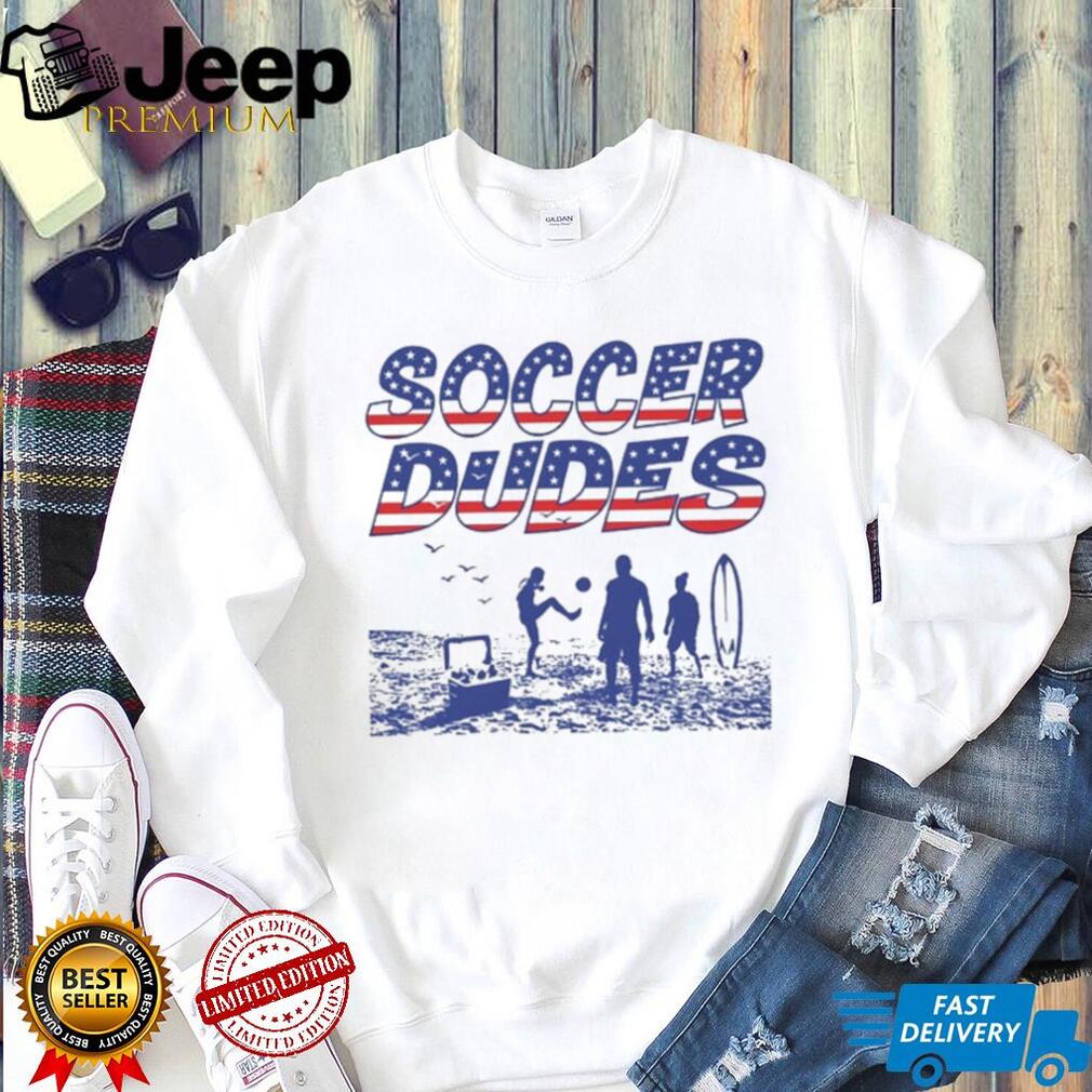 Soccer dudes American flag pattern shirt