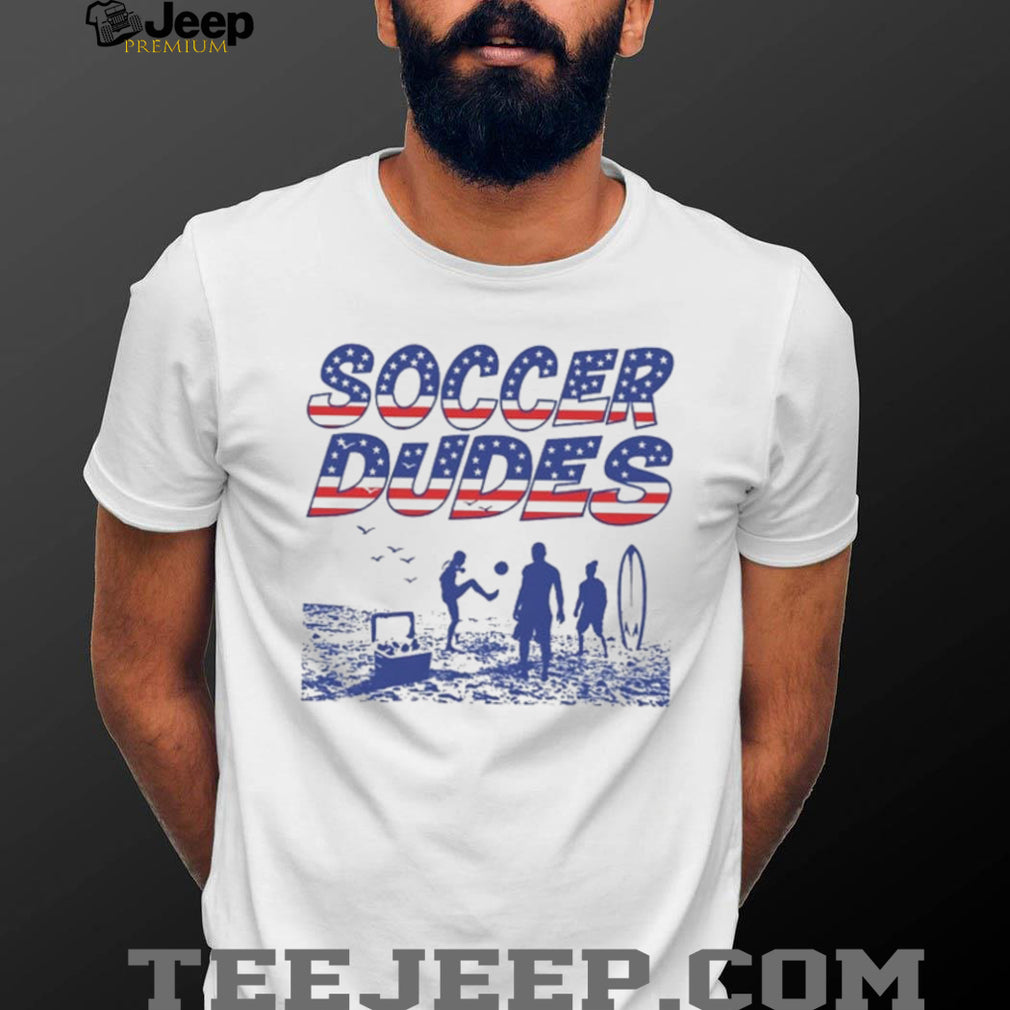 Soccer dudes American flag pattern shirt