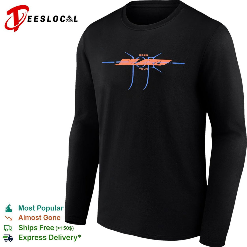 Solaris 2028 concert tour abstract slash logo neon graphic shirt