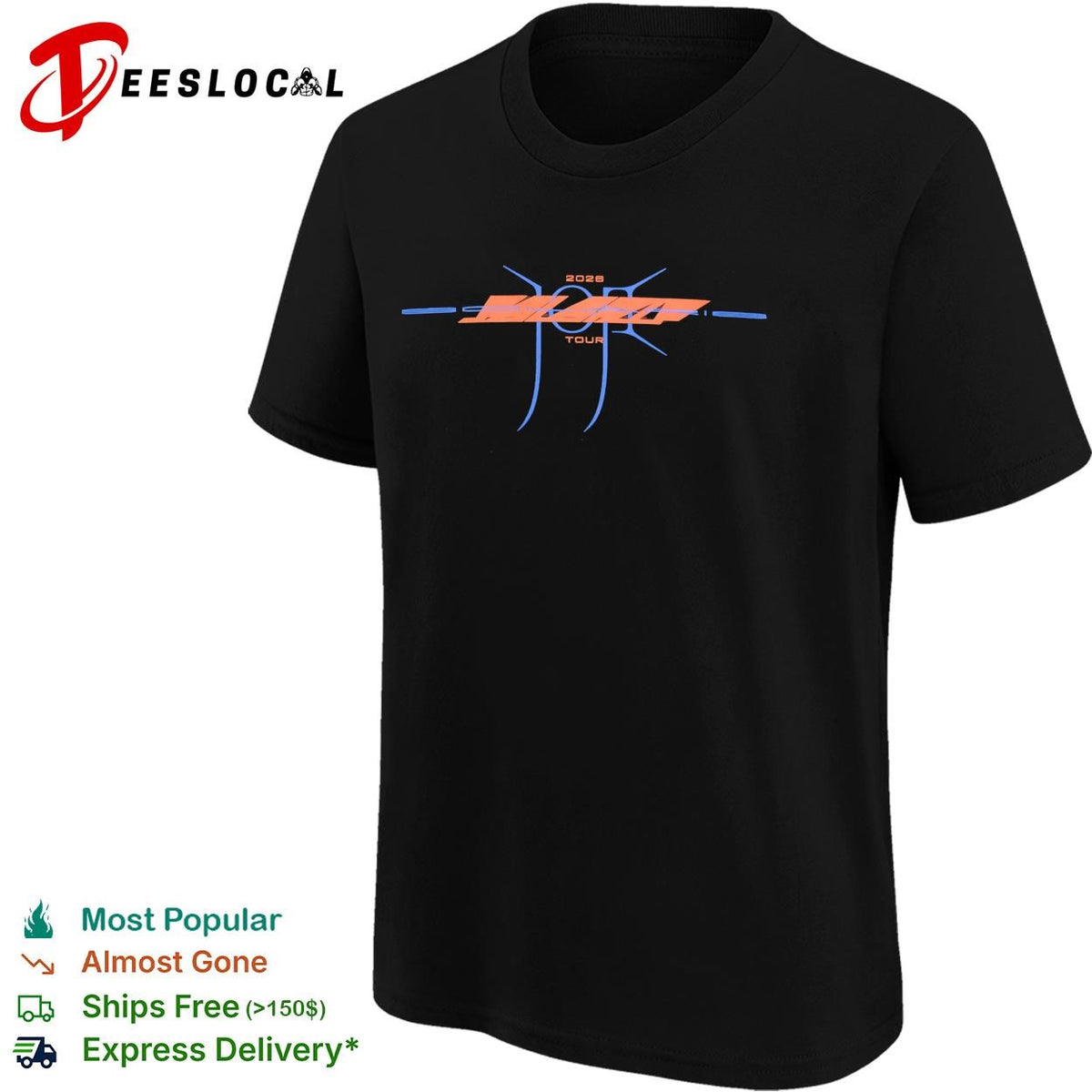 Solaris 2028 concert tour abstract slash logo neon graphic shirt