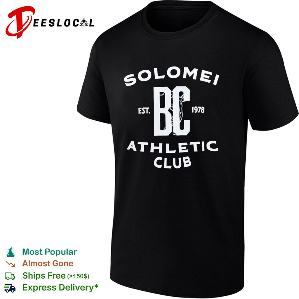 Solomei BC Est 1978 Athletic Club text design inspired by Brunello Cucinelli shirt