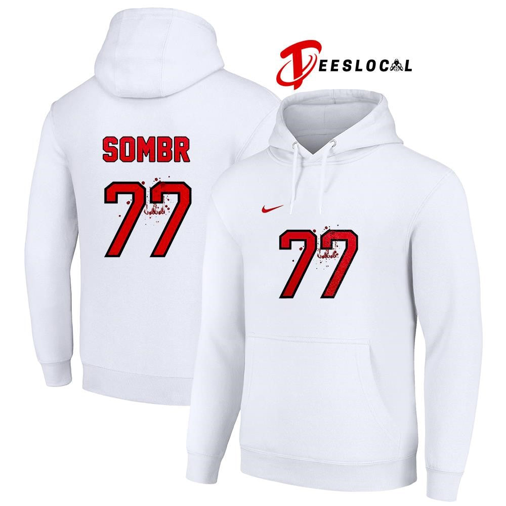 Sombr 77 The Late Nights and Young Romance tour name and number shirt
