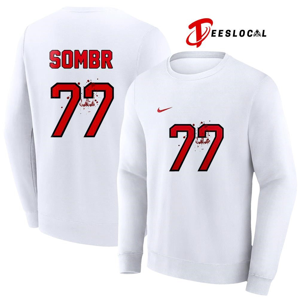 Sombr 77 The Late Nights and Young Romance tour name and number shirt