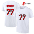 Sombr 77 The Late Nights and Young Romance tour name and number shirt