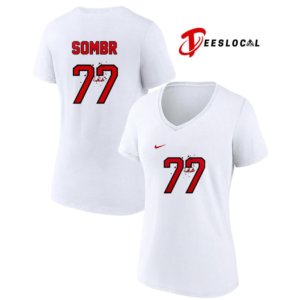 Sombr 77 The Late Nights and Young Romance tour name and number shirt