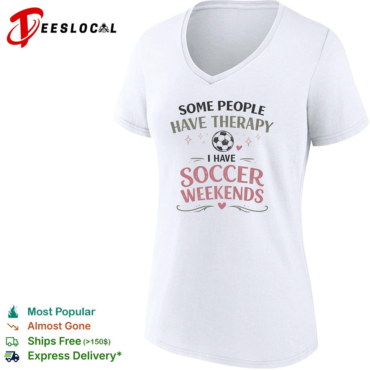 Some people have therapy I have soccer weekends soccer ball sport theme shirt