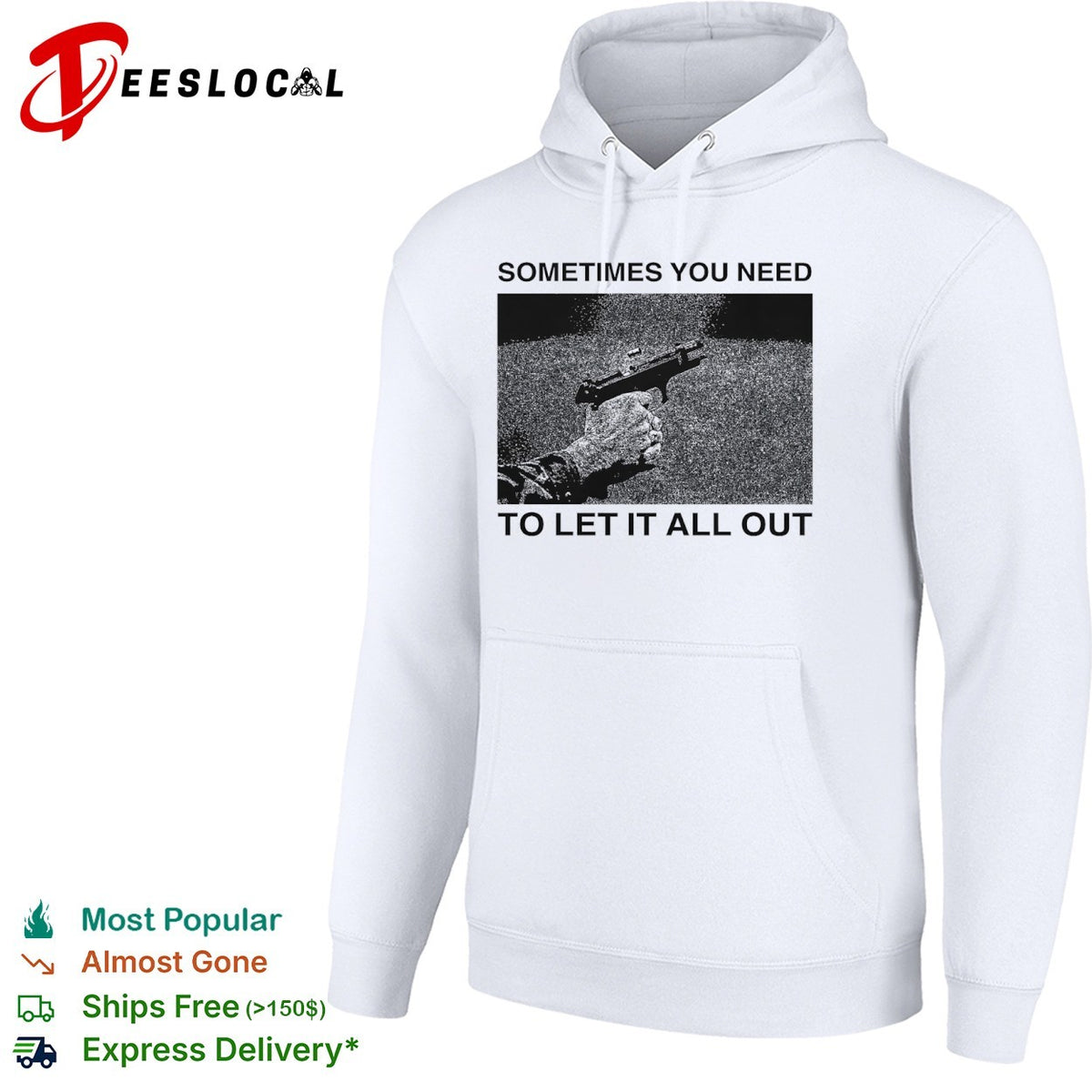 Sometimes you need to let it all out firearm ejecting shell casing shirt