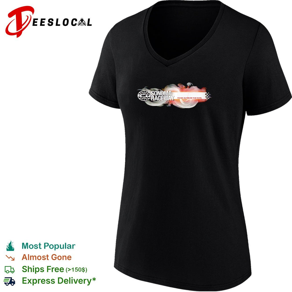 Sonoma Raceway think outside the oval bold logo smoke art shirt