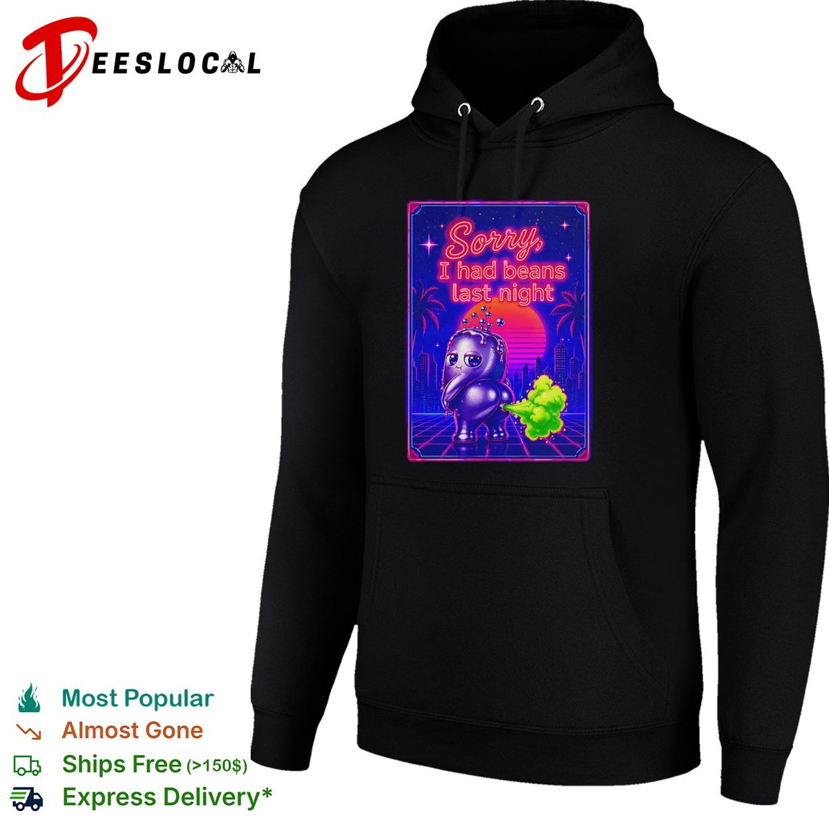 Sorry I had beans last night Synthwave Farting Creature shirt