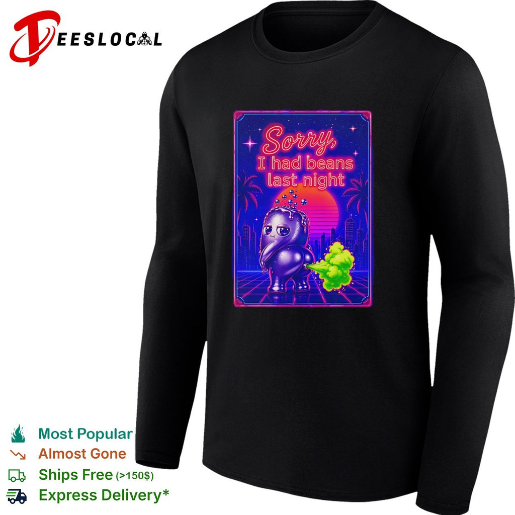 Sorry I had beans last night Synthwave Farting Creature shirt