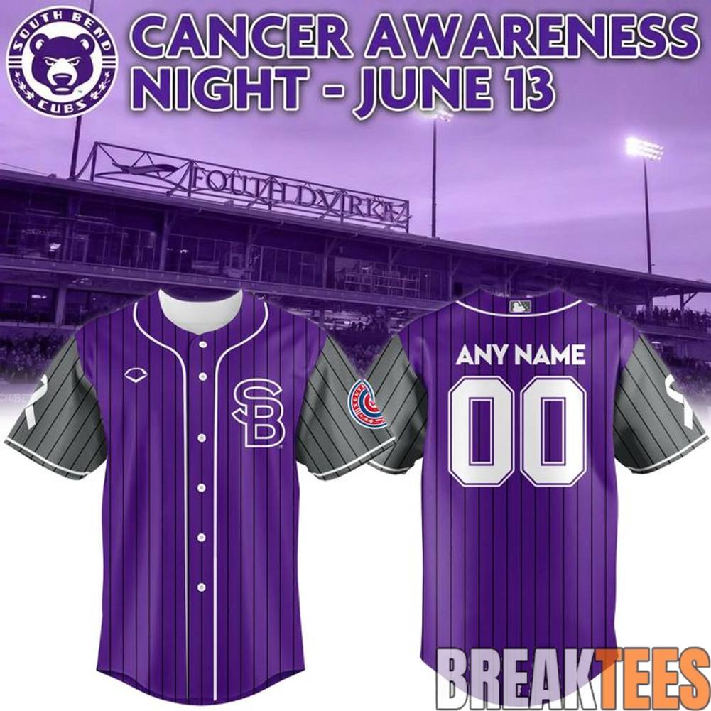 South Bend Cubs 2026 Cancer Awareness Night Jersey