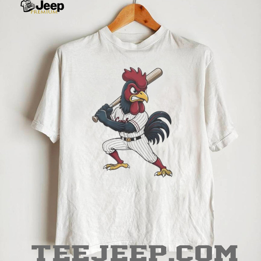 South Carolina Gamecocks Angry Rooster Baseball Player White T shirt