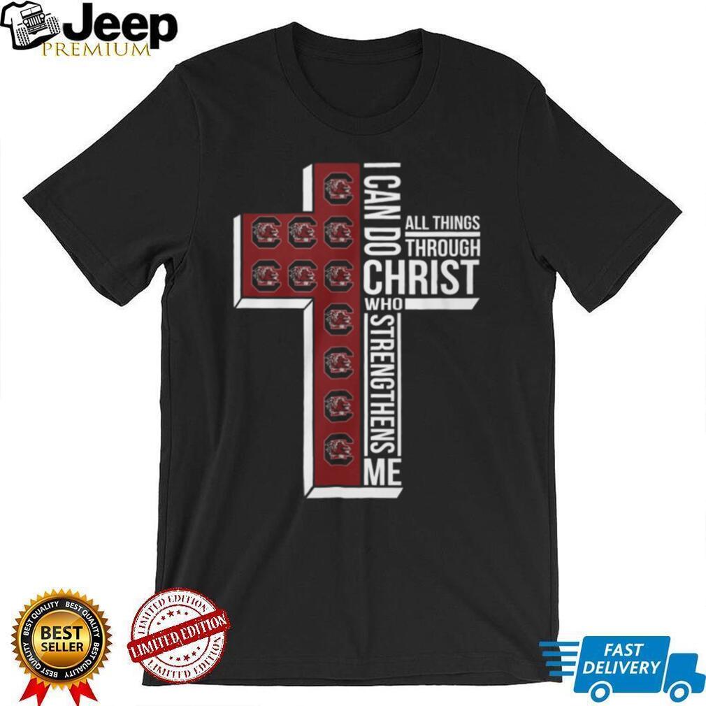 South Carolina Gamecocks “I Can Do All Things Through Christ” Cross T Shirt