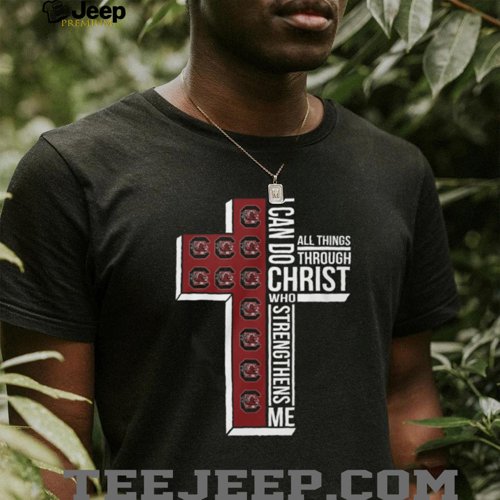 South Carolina Gamecocks “I Can Do All Things Through Christ” Cross T Shirt