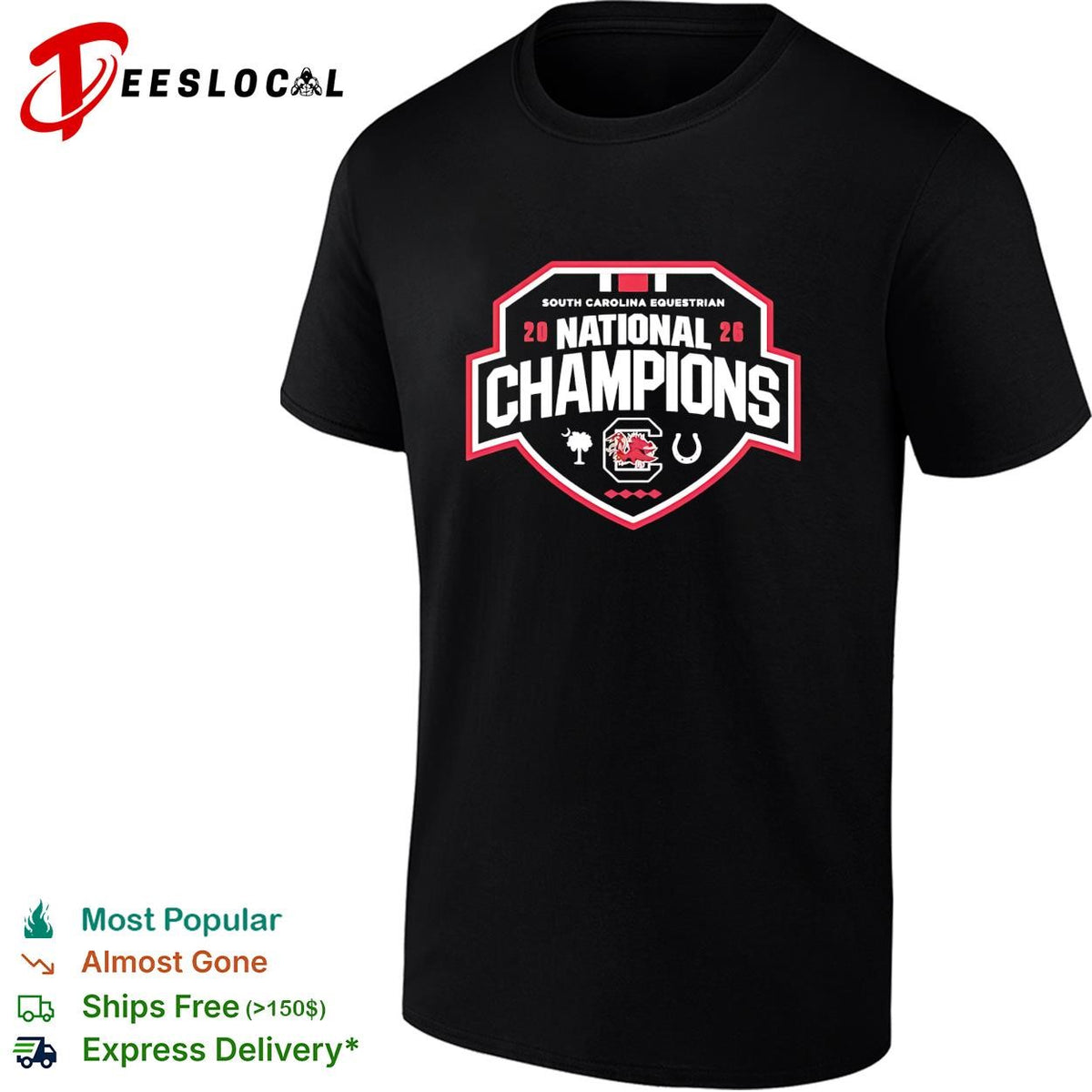 South Carolina equestrian national champions 2026 shield crest badge graphic shirt