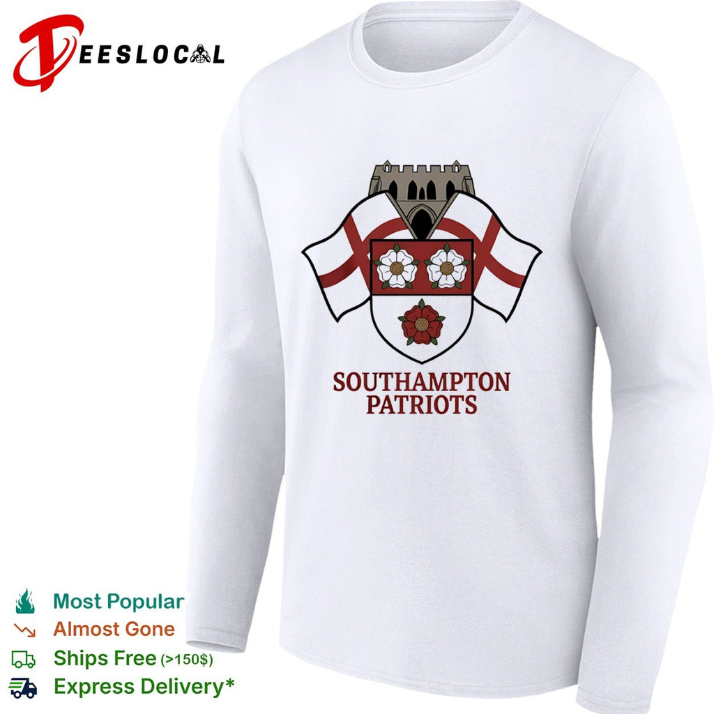 Southampton Patriots Shield Crest Rose Logo England Flag Shirt