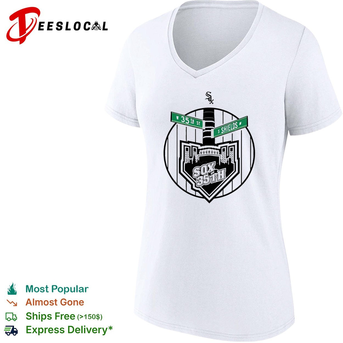 Sox on 35th W 35th St S Shields Av Chicago White Sox MLB Baseball Team Logo Shirt
