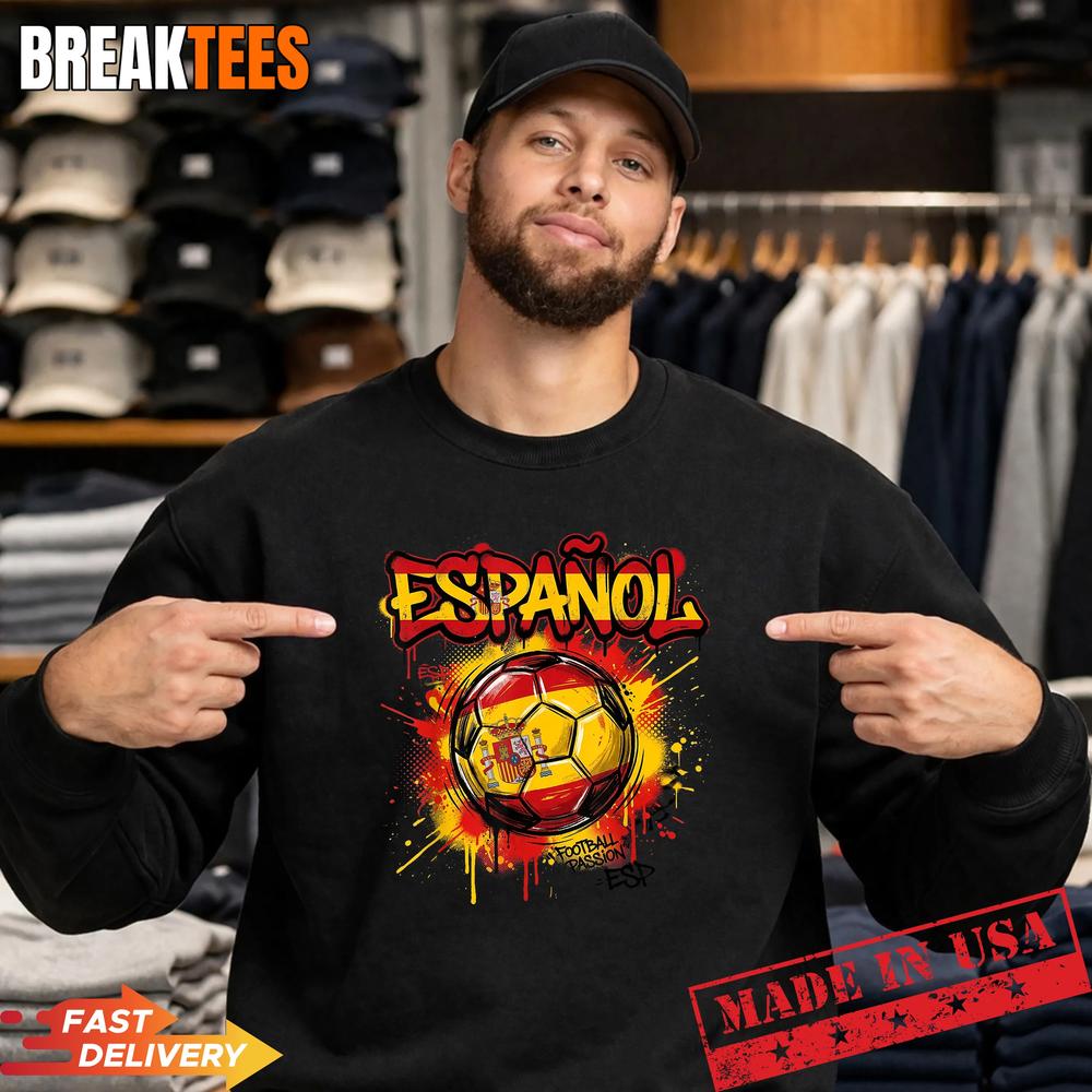 Spain Football Soccer Player Flag Graffiti Father’s Day Shirt