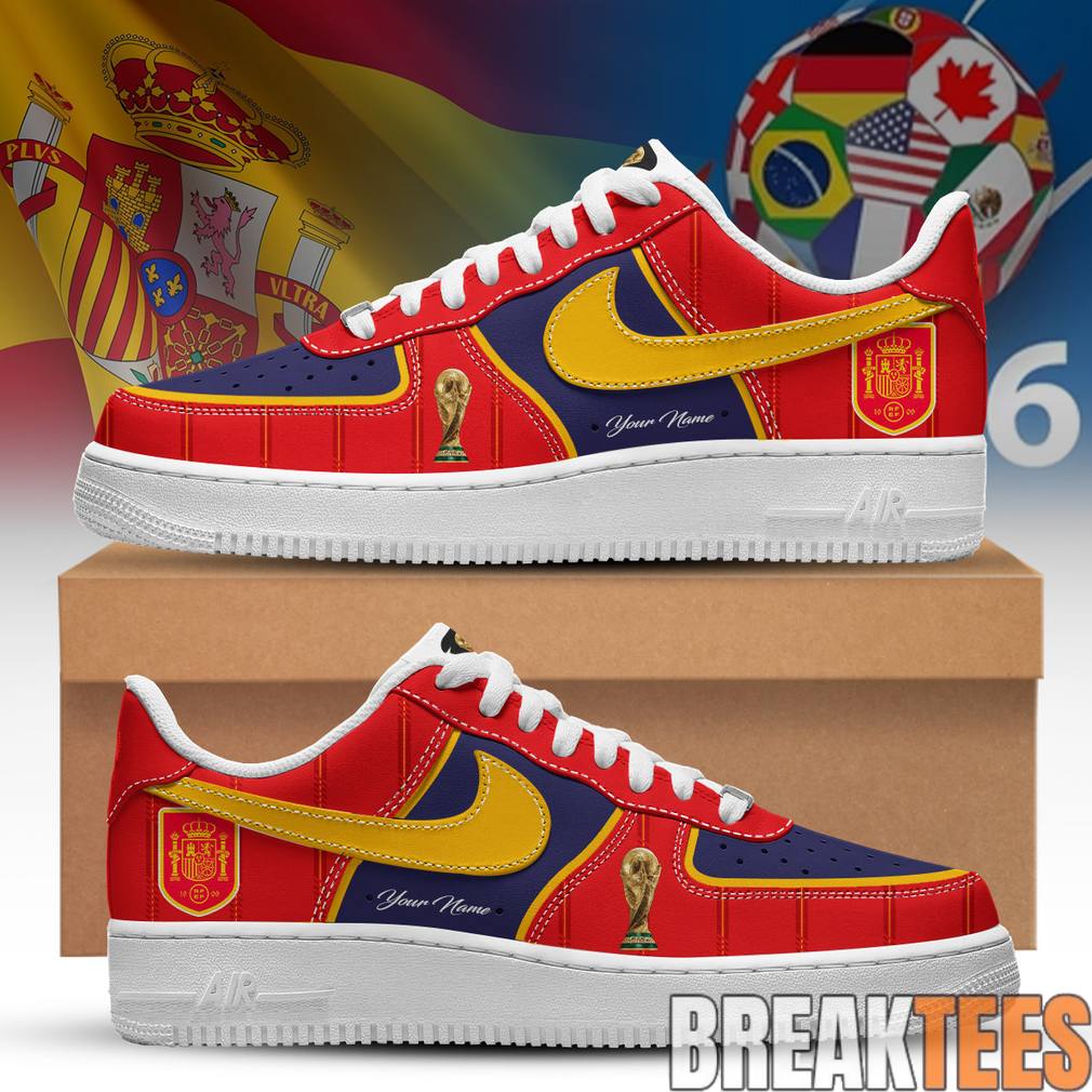 Spain National Team World Cup 2026 Custom Air Force 1 Shoes