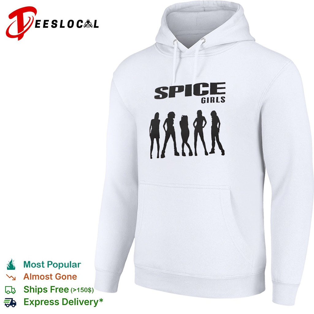 Spice Girls Logo and Silhouette Members Print Minimalist 90s Pop Culture Music shirt