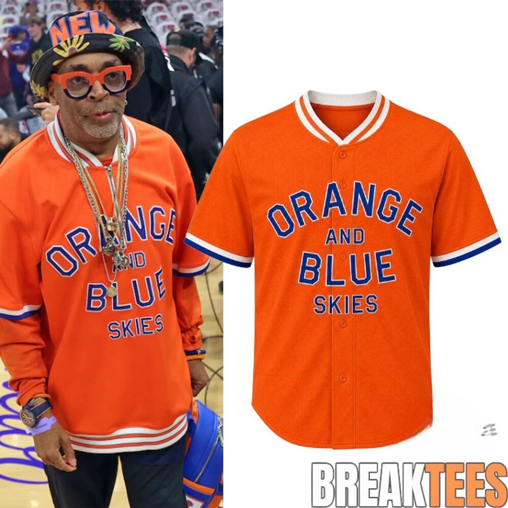 Spike Lee Knicks Game Orange And Blue Skies Jersey