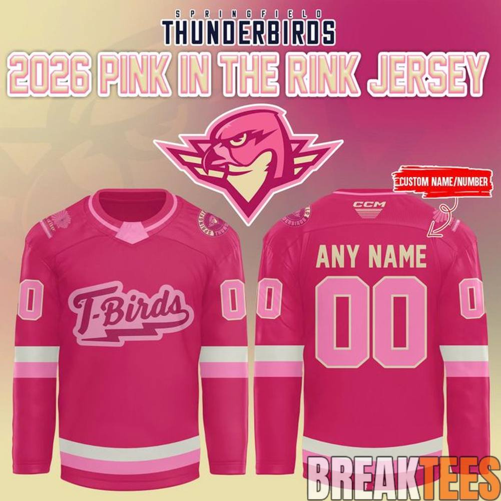 Springfield Thunderbirds 2026 Pink in the Rink Custom Hockey Jersey