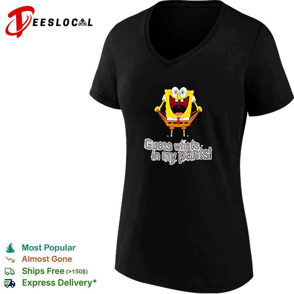 SquarePants guess what’s in my pants funny cartoon meme graphic shirt
