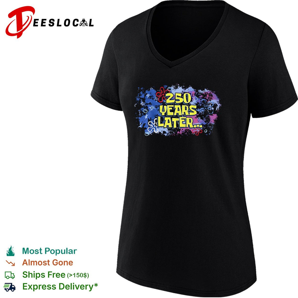 Squarepants 250 Years Later American flag Independence Day Themed shirt