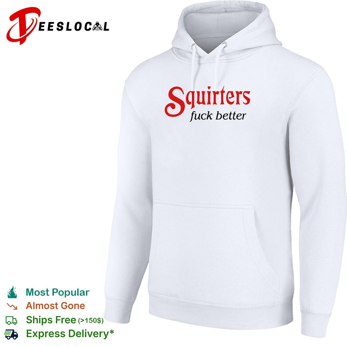 Squirters fuck better red and black lettering mustard background graphic shirt