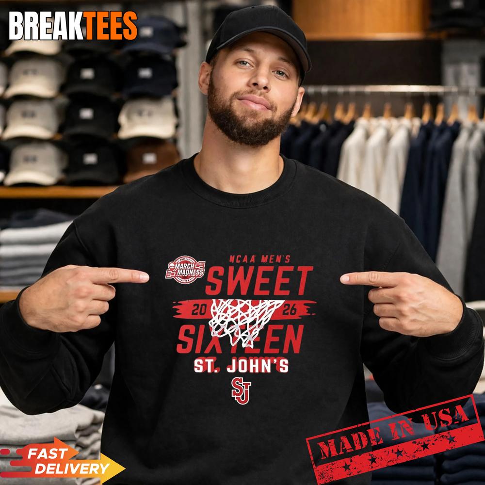St John’s Red Storm NCAA Men’s Basketball 2026 Sweet 16 T-Shirt