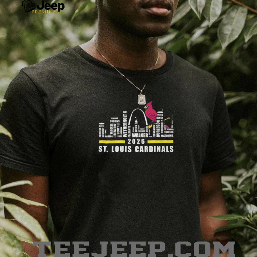 St Louis Cardinals 2026 Roster Player Names Gateway Arch City T Shirt