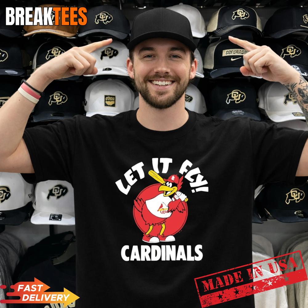 St. Louis Cardinals Fredbird Baseball Let It Fly Mascot Shirt