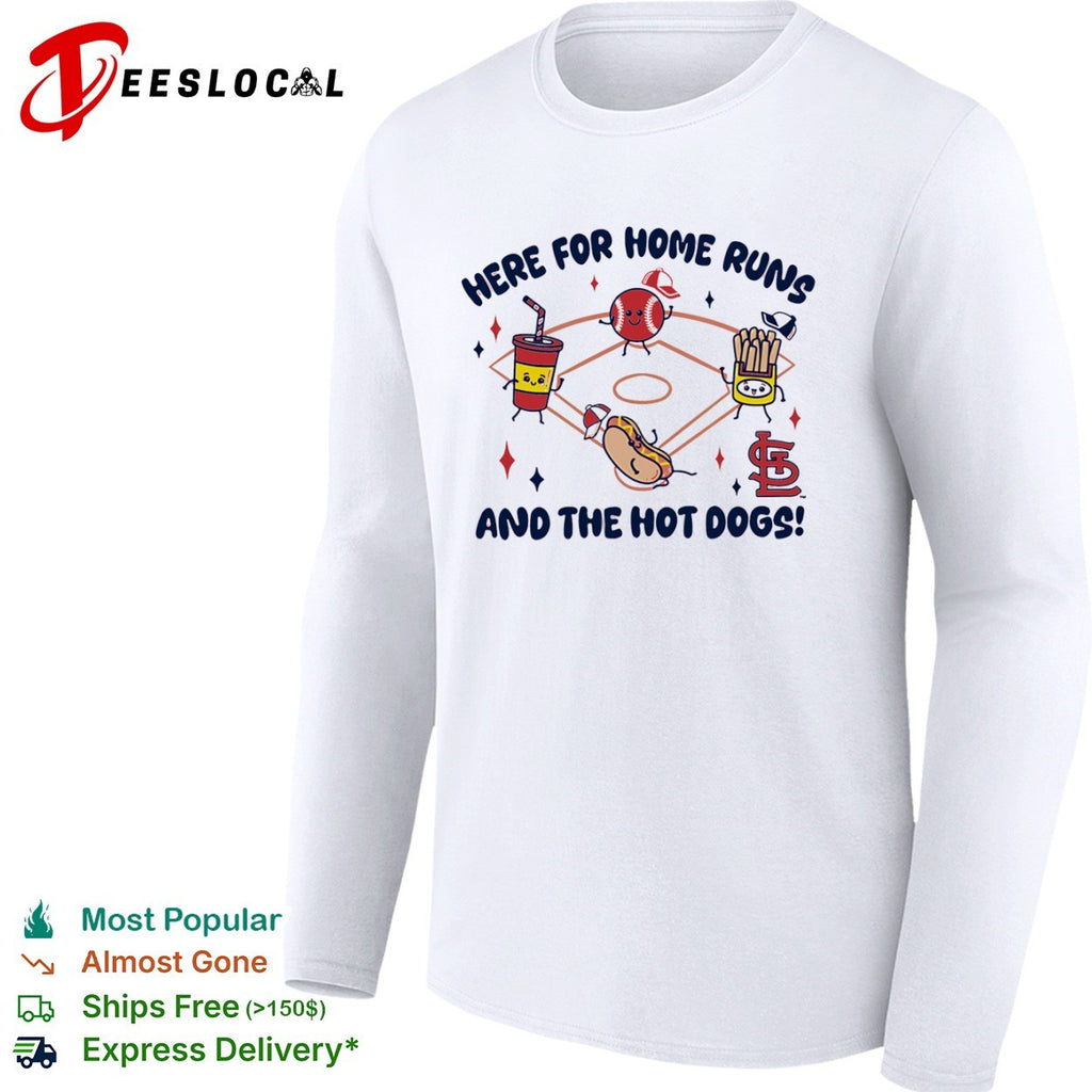 St Louis Cardinals Here for Home Runs and the Hot Dogs MLB mascot cartoon shirt
