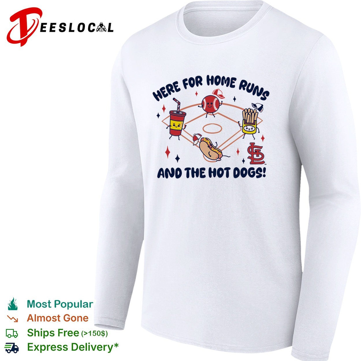 St Louis Cardinals Here for Home Runs and the Hot Dogs MLB mascot cartoon shirt