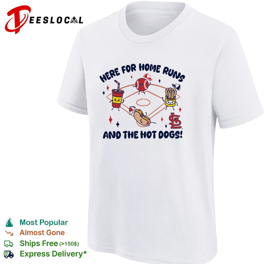 St Louis Cardinals Here for Home Runs and the Hot Dogs MLB mascot cartoon shirt