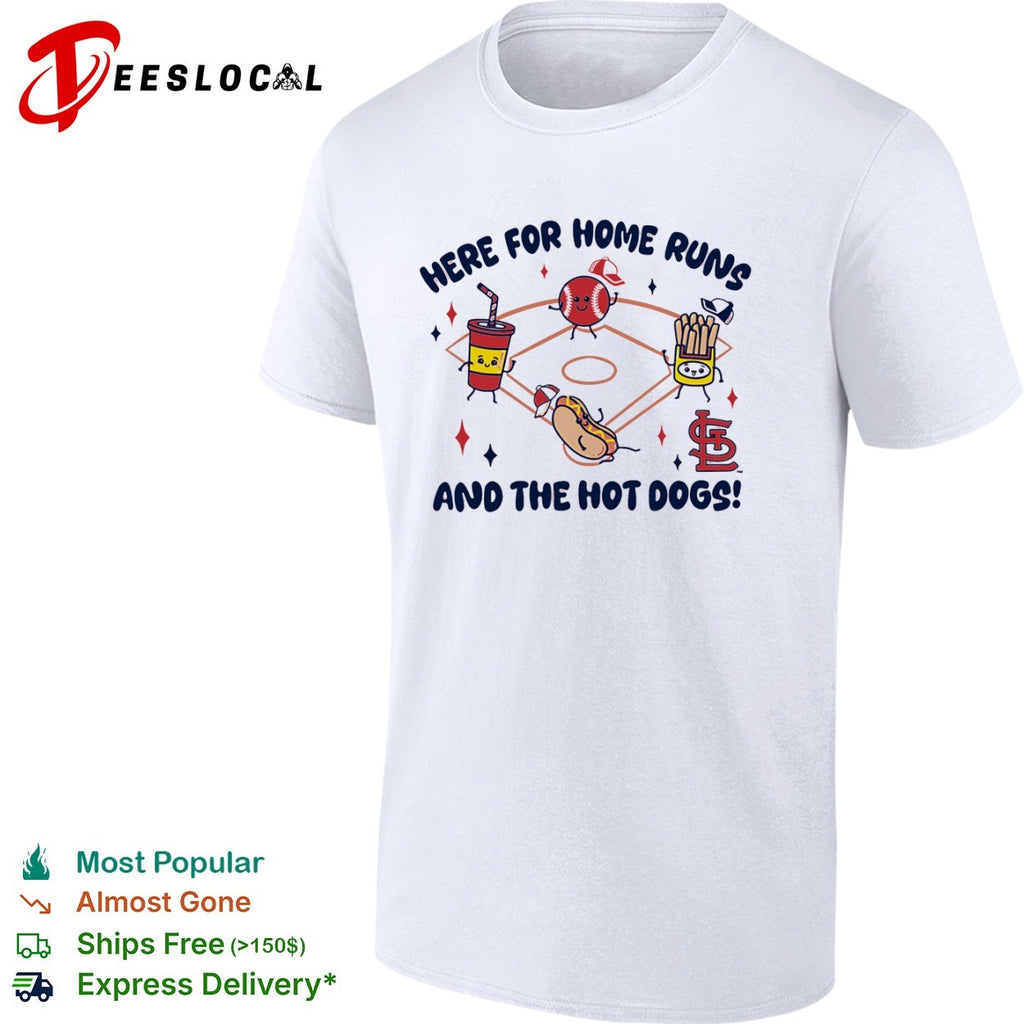 St Louis Cardinals Here for Home Runs and the Hot Dogs MLB mascot cartoon shirt
