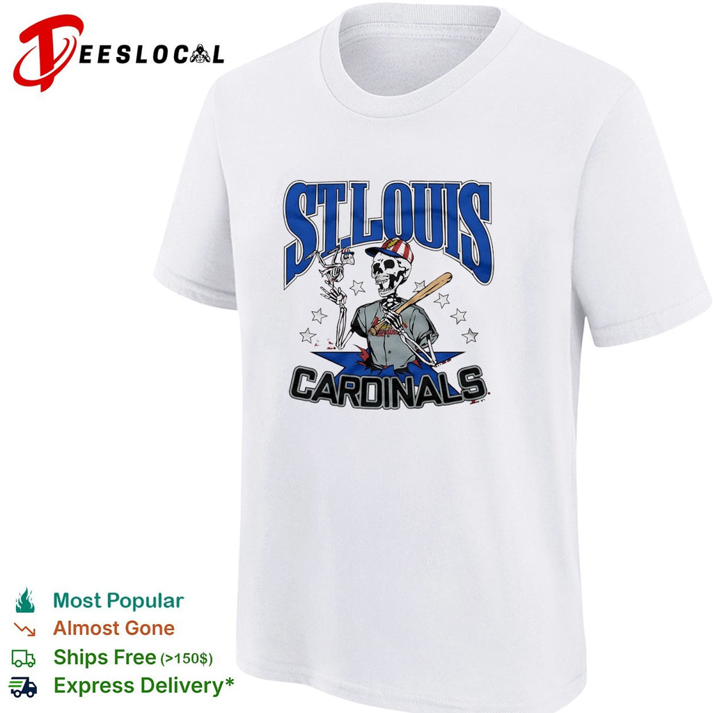 St Louis Cardinals x Grateful Dead skeleton MLB graphic shirt