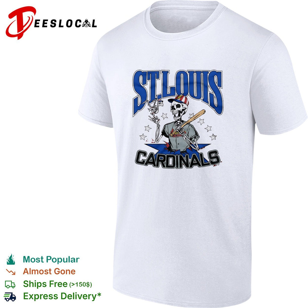 St Louis Cardinals x Grateful Dead skeleton MLB graphic shirt